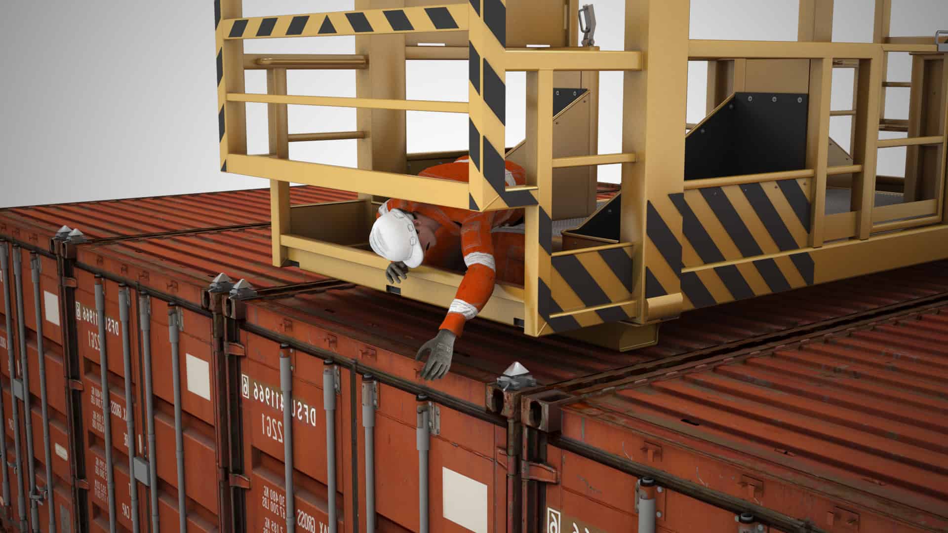 Safety Cage Easy Corner Casting Access Safety Cage Easy Corner Casting Access